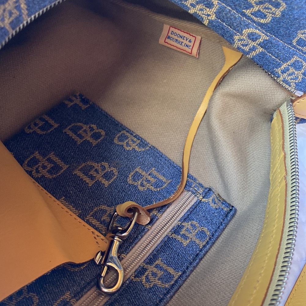 Dooney & Bourke Blue and Tan Shoulder Bag - Picture 4 of 8